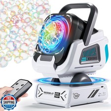 2025 Upgraded Bubble Machine with Remote Control, Automatic Rotat