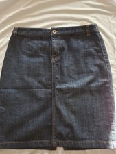 Y2K Banana Republic Denim Jeans Dark Wash Stretch Knee Pencil Skirt Size 8