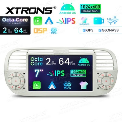 7'' Autoradio Android 14 Octa Core 64GB GPS CarPlay RDS Für Fiat 500 2007-2015
