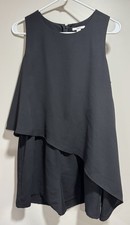 Bar III Medium Black Sleeveless Romper Overlay Dress Look Party Cocktail