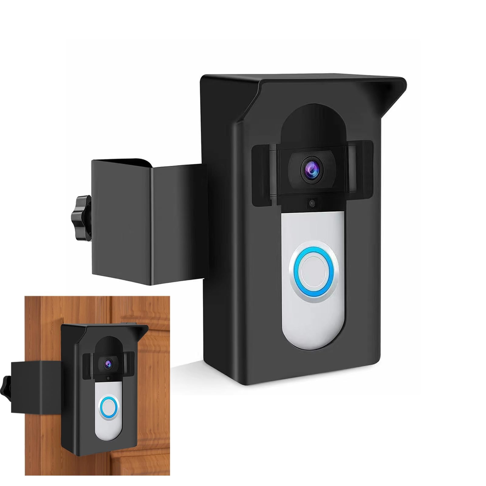 Wireless No-Drill Anti-Theft Video Doorbell Mount for Ring and Blink