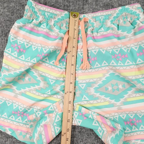 Chubbies The En Fuegos Swim Trunks Mens Small Green Orange Aztec Print Mesh Pool - Picture 7 of 9