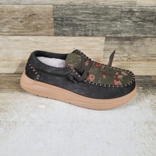 Hey Dude Wendy Comf Cross Stitch Floral Womens Loafer Shoes Sz 7 Black Suede