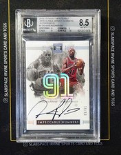 2016-17 Impeccable JERSEY NUMBERS AUTO #1 Dennis Rodman /91 BGS 8.5