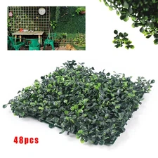 48 PCS 10" X 10" Grass Wall Artificial Boxwood Panels Boxwood Hedge UV for Fence