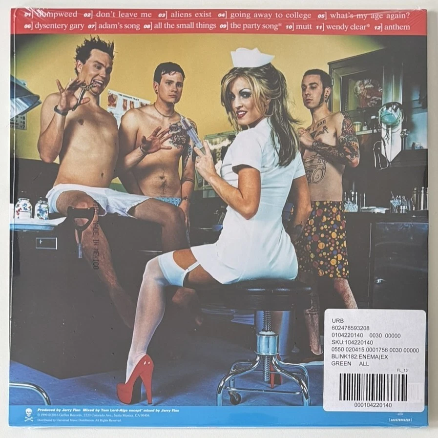 BLINK 182 ENEMA OF THE STATE URBAN OUTFITTERS EXCLUSIVE GREEN GLASS SPLATTER LP - Image 4 of 4