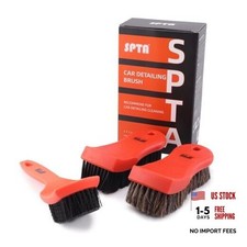 3Pcs Car Detailing Brush Kit - Leather  Textile Interior Brush - Comfortable