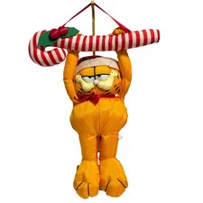 Garfield Christmas Plush Candy Cane 1978 1981 United Feature Syndicate