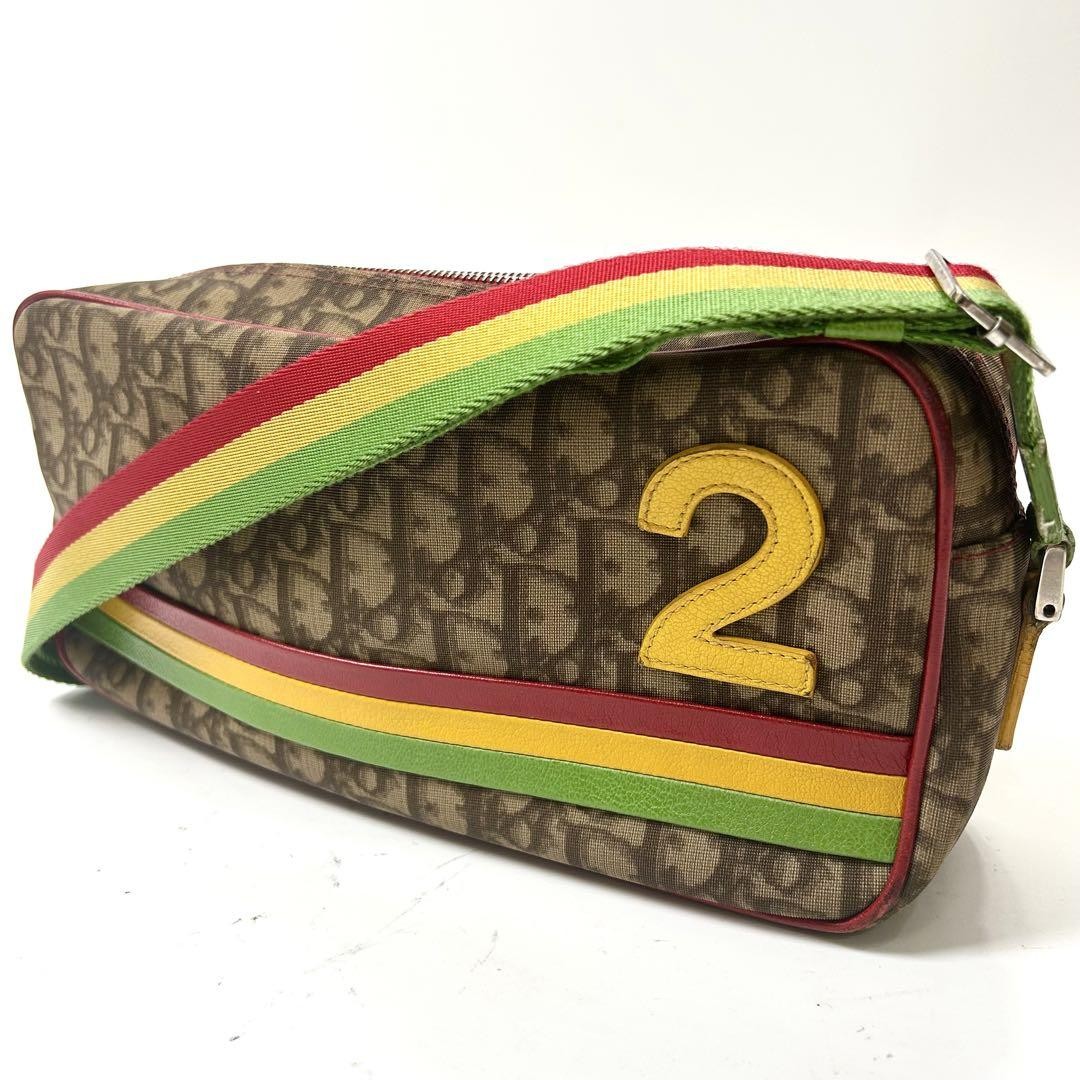 Dior Trotter PVC Shoulder Bag in Brown Rasta Pattern