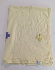 1999 Vintage GYMBOREE Yellow Flower Sweater Cotton knit Crib Baby Blanket