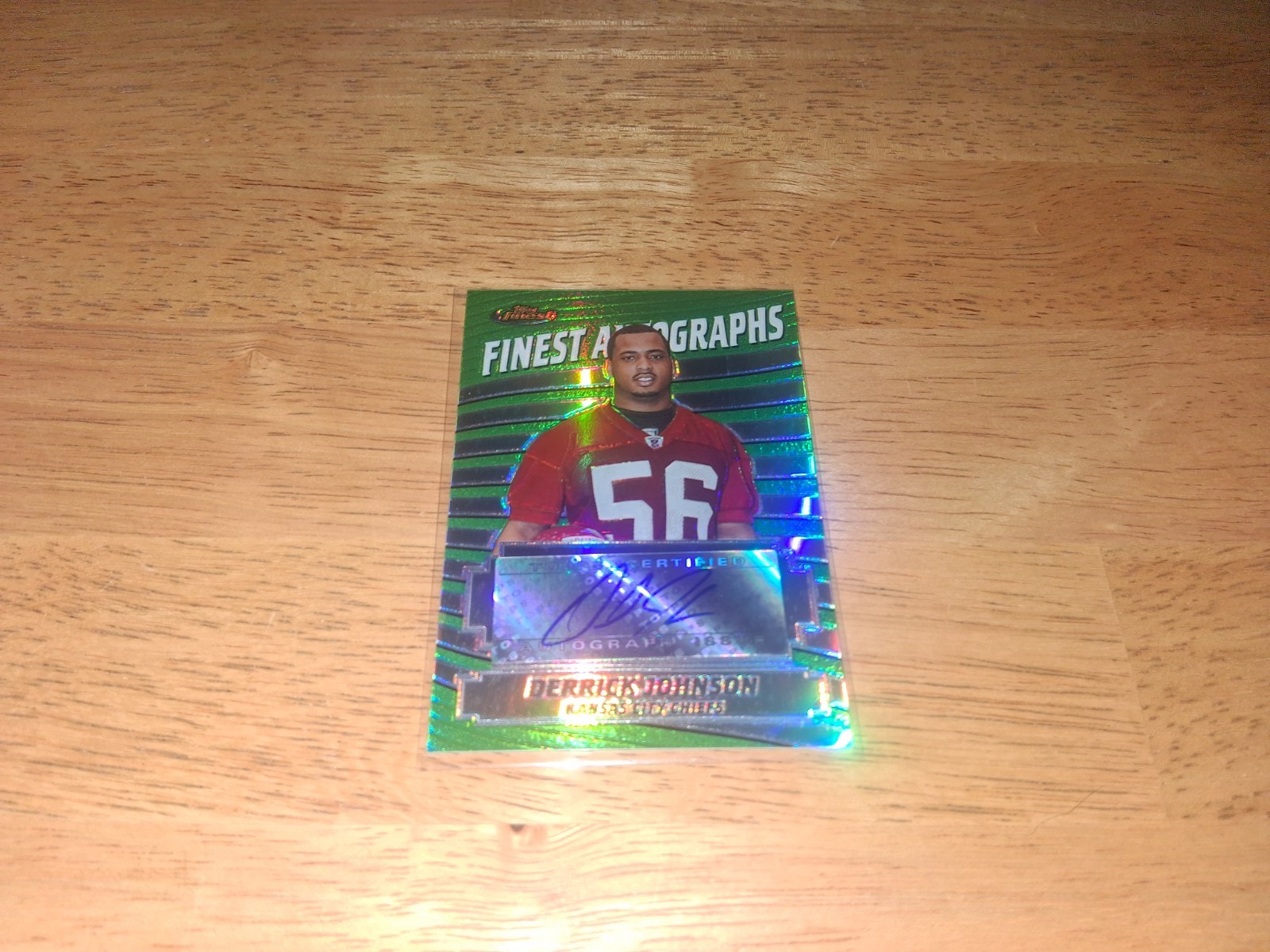 2005 Toops Finest DERRICK JOHNSON Finest Autographs Refractor RC Auto. Chiefs.
