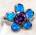 1CT Amethyst 925 Genuine Sterling Silver Ring Sz 8 GA3-7 — photo 1