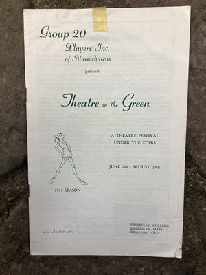 Original Vintage 1954 Wellesley MA College Theatre on the Green program