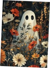 Halloween Ghost Flower Diamond Painting Kits for Adults, 5D Diamond Art Kits