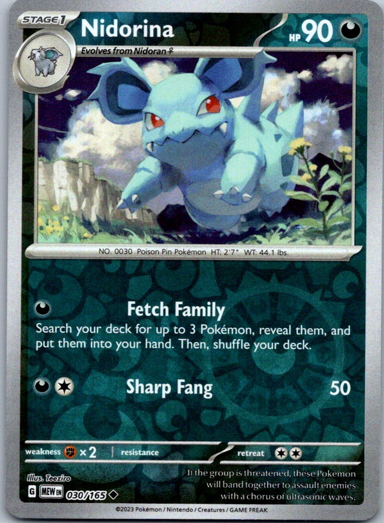 Pokemon Nidorina Uncommon SV: Scarlet & Violet 151 030/165 NM Reverse Holo