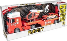 Merchandising Teorema: Play City - Pompieri Truck Con Aereo E Macchina Luci E Su