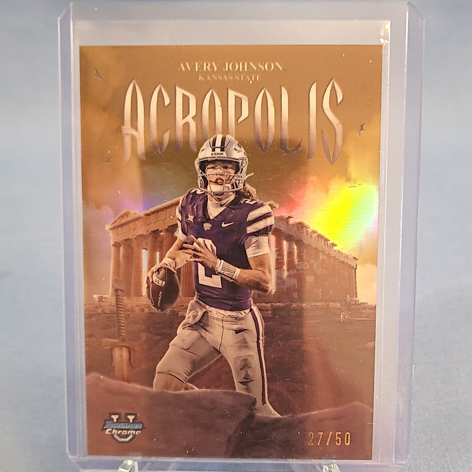 Topps 2025 Bowman U Chrome Avery Johnson Acropolis A-1 Gold Refractor /50
