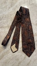 1950s 50s vintage brocade tie necktie brown