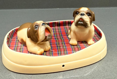 French Bulldogs Animated Realistic Motion Sensor Vintage 2003 HTF Collectible