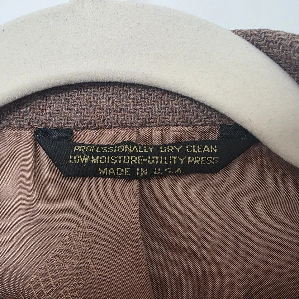 Blazer de lana Anthony Bentley grande Londres marrón espiga abrigo deportivo ropa de hombre Foto 2 de 4