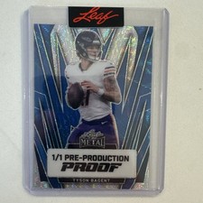 Leaf Tyson Bagent Leaf Metal  1/1 Proof Refractor Football Card Bears NFL