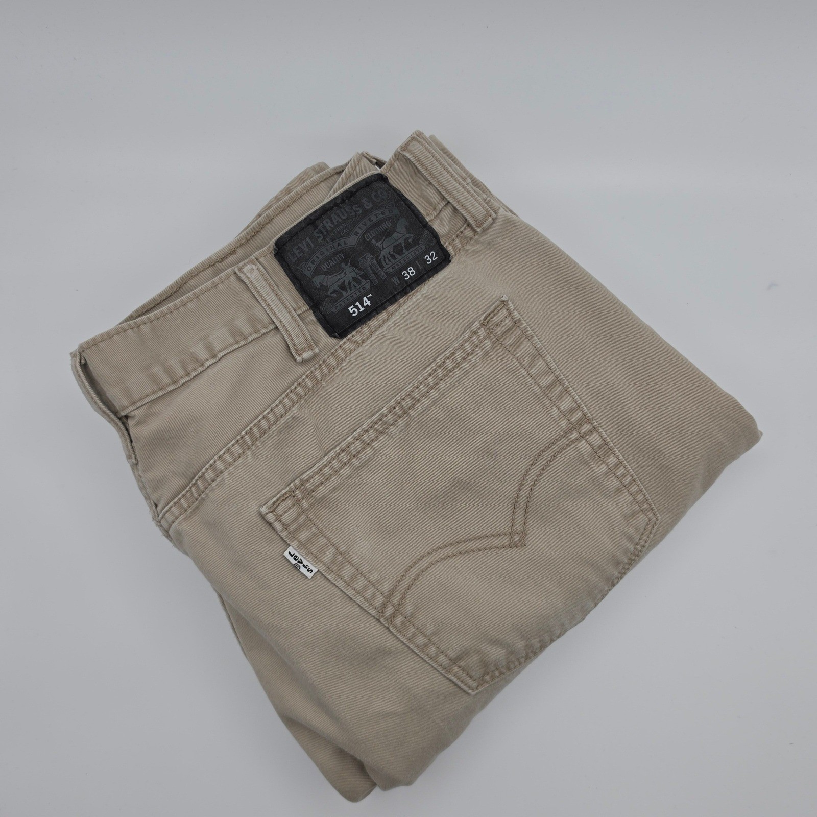 Levis 514 Chino Pants Mens 38x32  Straight Fit Tan Excellent Khaki Cotton Casual