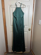 Elegant Lulus Emerald Green Maxi Dress with Slit Size M