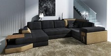 XXL Design Big Sofa mit USB Ecksofa Couch Wohlandschaft U Form Leder Textil Ecke