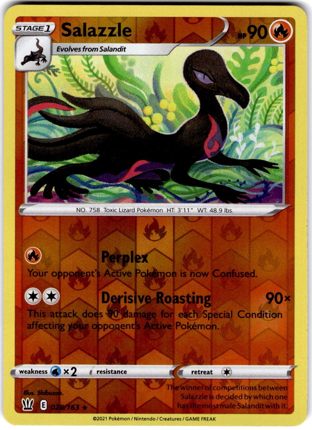 Pokemon Salazzle Battle Styles 28 Reverse Holo English