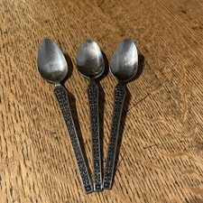 Vintage Handford Forge La Senda Teaspoons Stainless Black Accent x 3 (C63) 
