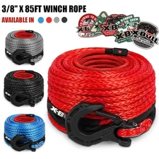X-BULL Synthetic Winch Rope 32000LBS 3/8" x 85ft Recovery Rope Truck 4WD 4 Color