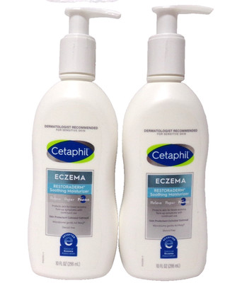 2 pk Cetaphil Eczema Restoraderm Soothing Moisturizer Skin Protectant 10oz. 4/26