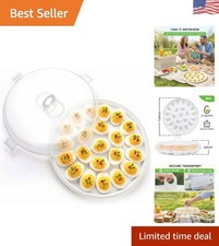 Elegant 22-Slot Deviled Egg Carrier with Reversible Lid - Dishwasher Safe