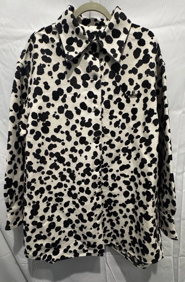 Chaqueta Camisa Denim Área Dálmata Para Mujer Talla L/XL - Ajuste Grande Foto 3 de 4