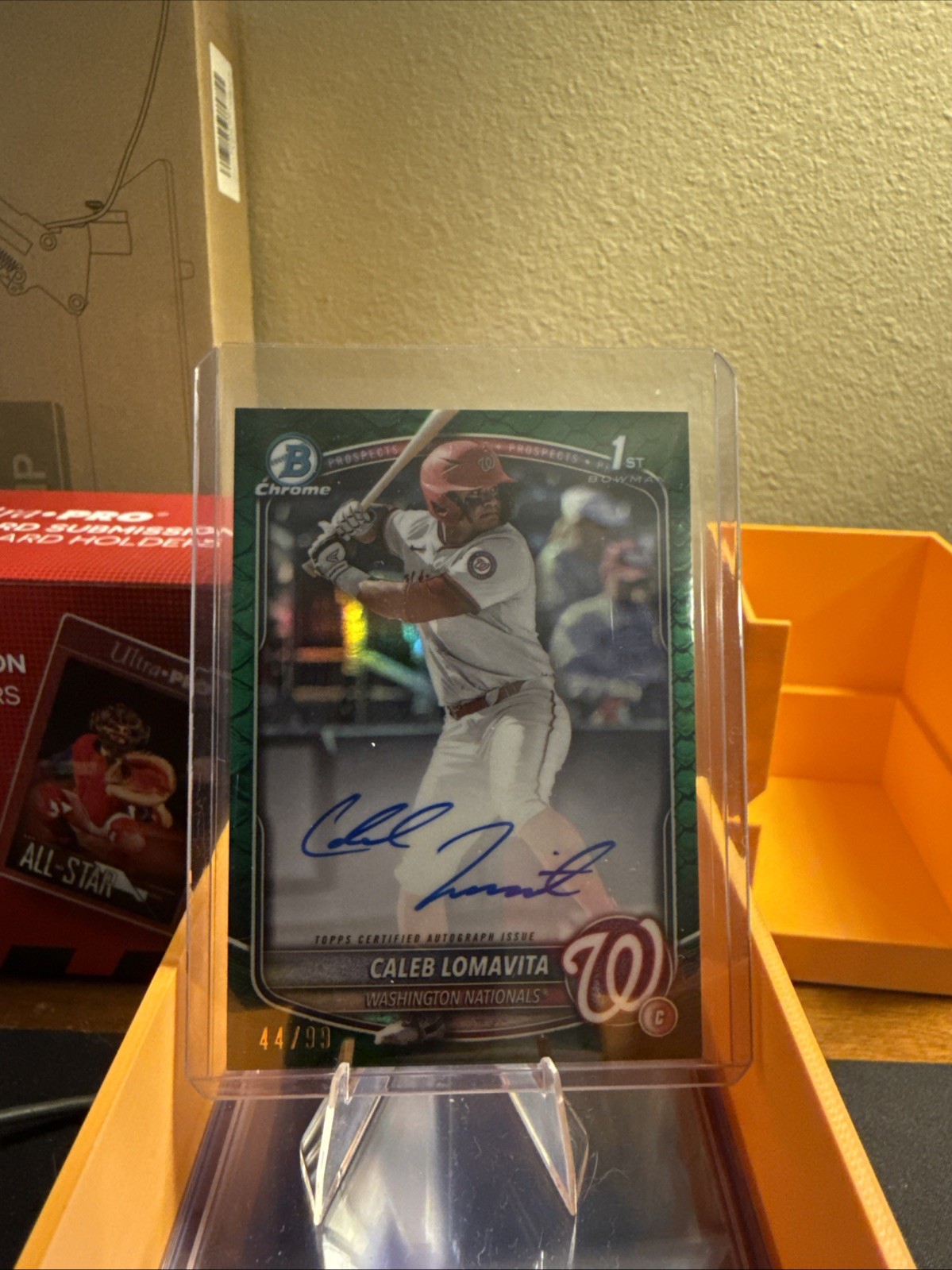 2025 Bowman Caleb Lomavita 1st Chrome Green Reptilian Auto /99 Nationals