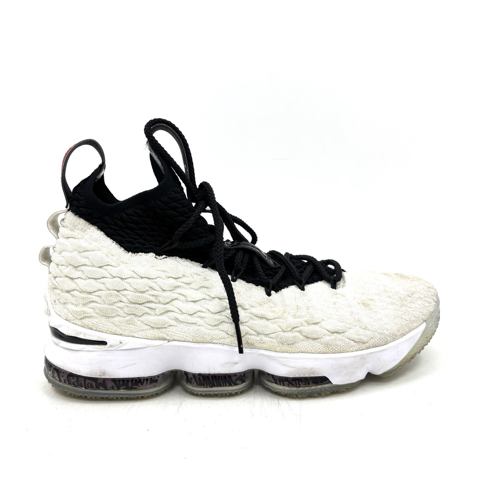 Nike Lebron 15 Graffiti AQ2363-100 White Black Basketball Shoes Men's Size 11 thumbnail 4