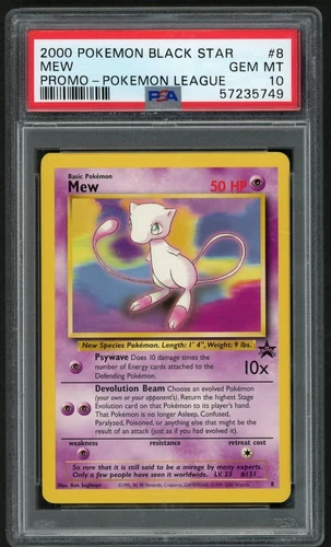 POKEMON MEW 2000 PROMO BLACK STAR POKEMON LEAGUE #8 PSA 10