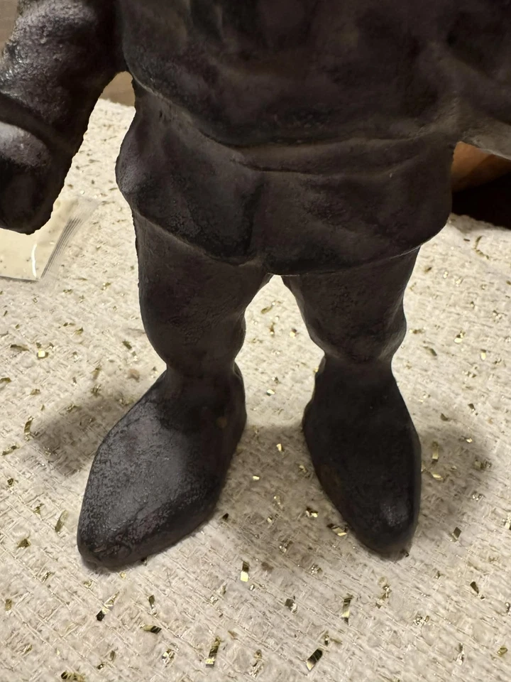 Tope de puerta GNOME de hierro fundido con figura antigua Foto 3 de 4