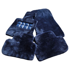 Genuine Sheepskin Dark Blue Floor Mats fits Rolls Royce Cullinan  2019 - 2026