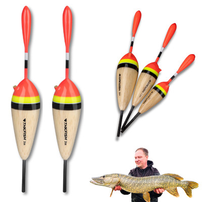 Balsa Schwimmer zum Hechtangeln - 30g Raubfisch Deadbait & Livebait Schwimmer - UK HECHT
