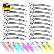 30PCS Metal Alligator Hair Clips, Duck Billed Salon Styling Clips with Holes, He