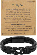 To My Son Bracelet, Leather Braided Bracelet from Mom Dad Love Jewelry Gifts ...