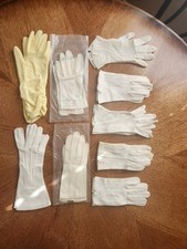 Vintage Ladies Gloves Lot Of 9 Various Materials Sizes Formal Or Dress-up Play