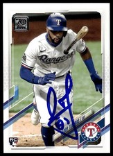 Leody Taveras 2021 Topps #264 Texas Rangers Auto Autographed Signed Rookie Card. rookie card picture