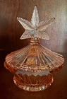 Vintage Pink Depression Glass Candy Dish Bethlehem Star Pattern