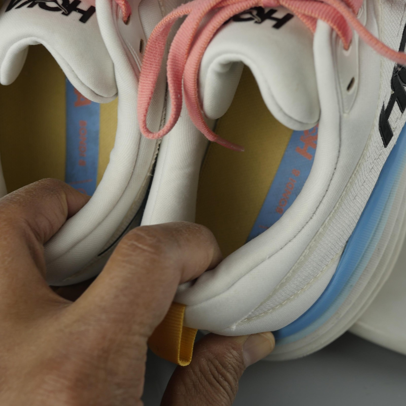 Hoka One One Bondi 8 Wide Shoes Womens Size 8.5 White Running Sneakers 1127954 thumbnail 17