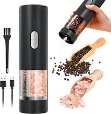 2 in 1 Electric Salt and Pepper Grinder Set (USB Rechargeable Black)
