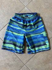 Nike Swim Trunks Green And Blue Boys Large