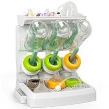 Baby Bottle Drying Rack for 6 Bottles, Vertical Cup Drying Holder, Space Savi...