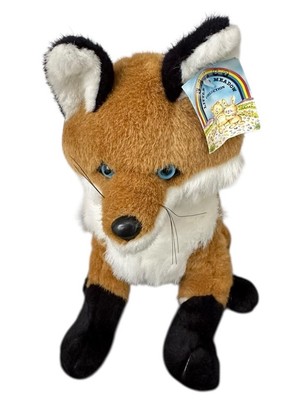 FUCHS großes Stofftier Little Meadow Collection SALCO 35 cm sitzend blaue Augen ETIKETTEN